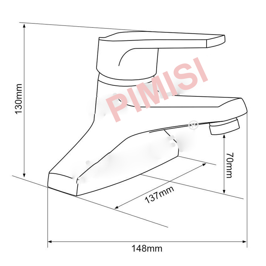 Vòi nước nóng lạnh lavabo Pimisi 100V bằng đồng cho nhà tắm | Hàng chính hãng