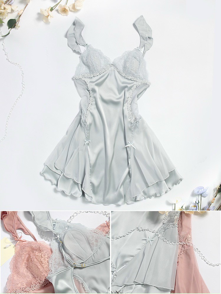 Váy Ngủ Phối Ren Thiết Kế Nhẹ Nhàng (Không kèm áo choàng) - B.Lingerie