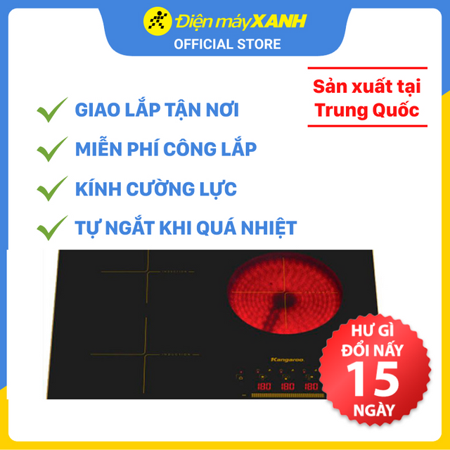 Bếp từ hồng ngoại ba vùng nấu Kangaroo KG446i - Hàng chính hãng