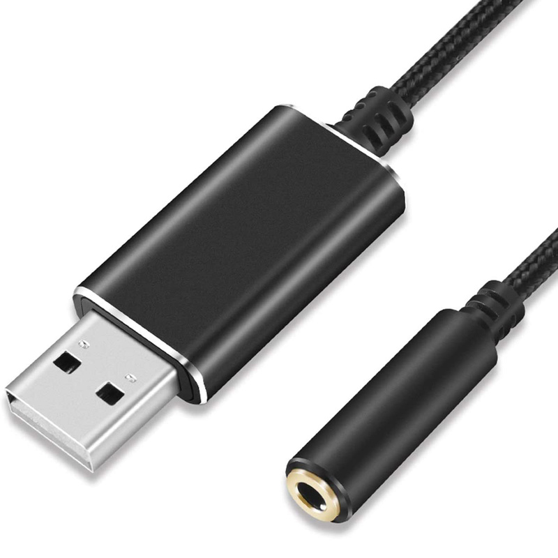 USB Sound Card - Cáp chuyển từ cổng USB ra audio 3.5mm hỗ trợ Mic và Tai Nghe 30712 - Hàng Nhập Khẩu
