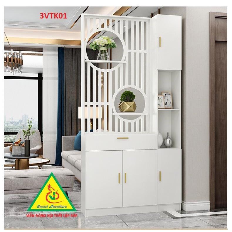 Vách ngăn phòng khách nhà bếp, Tủ kệ vách ngăn phòng 3VTK01 - Nội thất lắp ráp Viễn Đông ADV