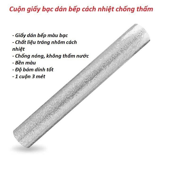 Hình ảnh Cuộn giấy bạc dán bếp cách nhiệt dán tường nhà bếp chống thấm bền đẹp (3 mét khổ 60cm)