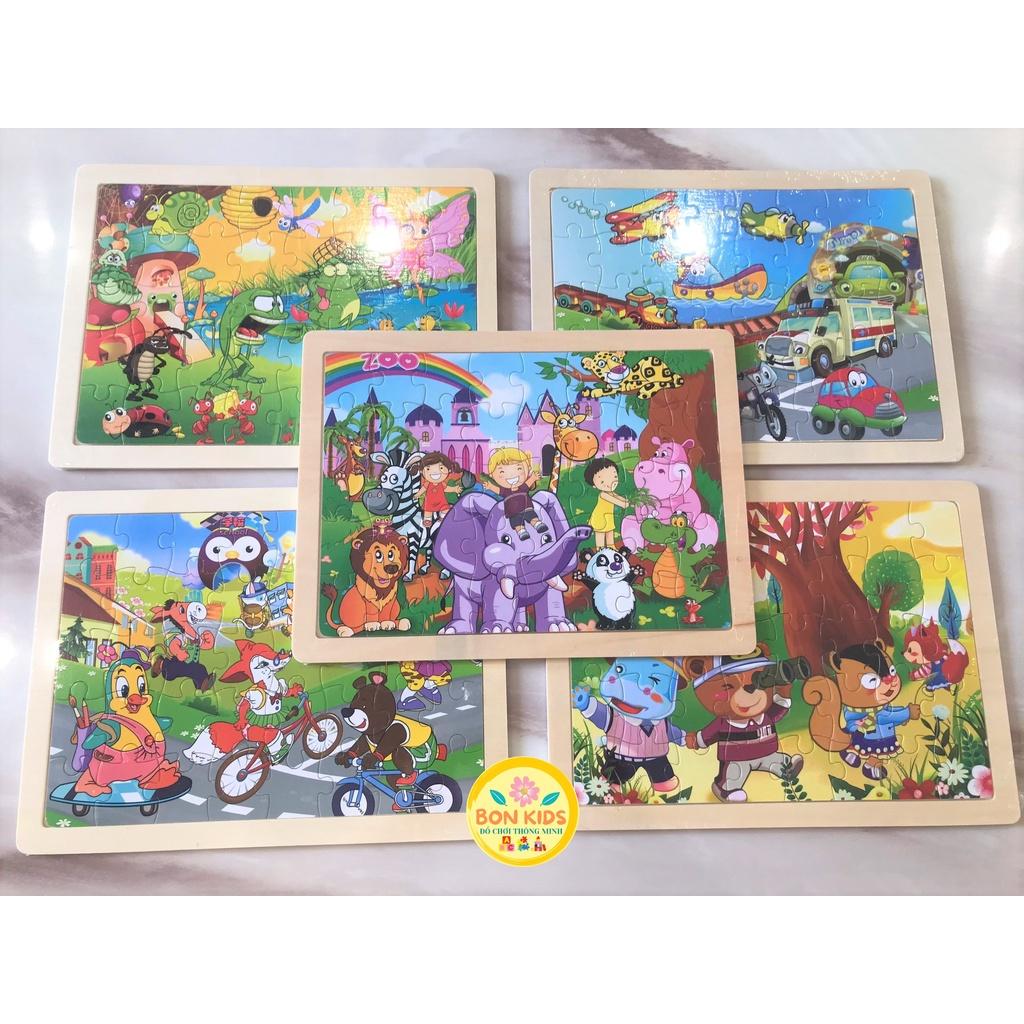 COMBO 5 tranh xếp hình 40 mảnh puzzle cho bé - Đồ chơi giáo dục thông minh trẻ em