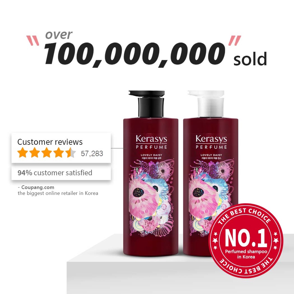 Cặp Dầu Gội Xả Nước Hoa Kerasys Lovely Daisy Cao Cấp Hàn Quốc Hương Hoa Cúc Thơm Mát 600ml*2