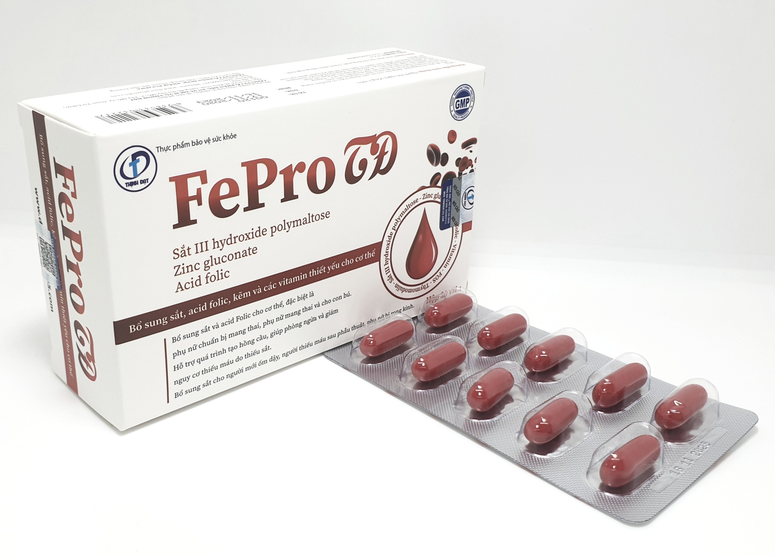 FePro - Bổ sung sắt, Hỗ trợ quá trình tạo hồng cầu, Giúp phòng ngừa và giảm nguy cơ thiếu máu do thiếu sắt