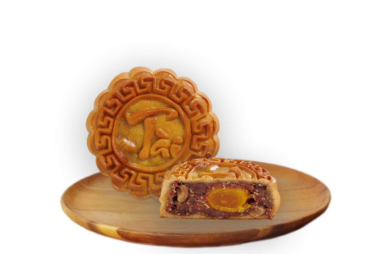 Bánh trung thu ăn kiêng, ít ngọt Thập Cẩm Jambon Xá Xíu Hảo Hạng (1 trứng muối) Nonglamfood 150g | Quà tặng cho đối tác, người thân