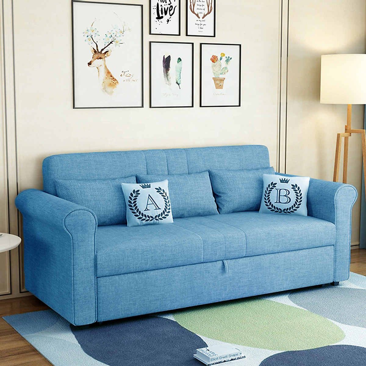 Sofa giường kéo Tundo thông minh màu xám đậm