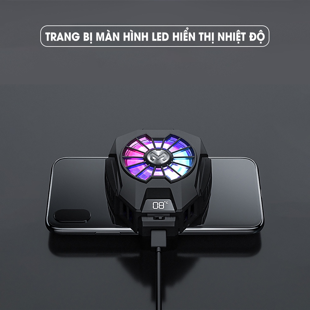 Quạt Tản Nhiệt Điện Thoại Memo DL05 【Tốc Quạt 7500RPM ◆ LED RGB】- Hàng Nhập Khẩu