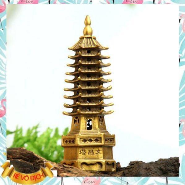 Tháp văn xương ️️ Tháp văn xương bằng đồng 9 tầng cao 17.5cm + 1 khăn lau đa năng- 206571206275