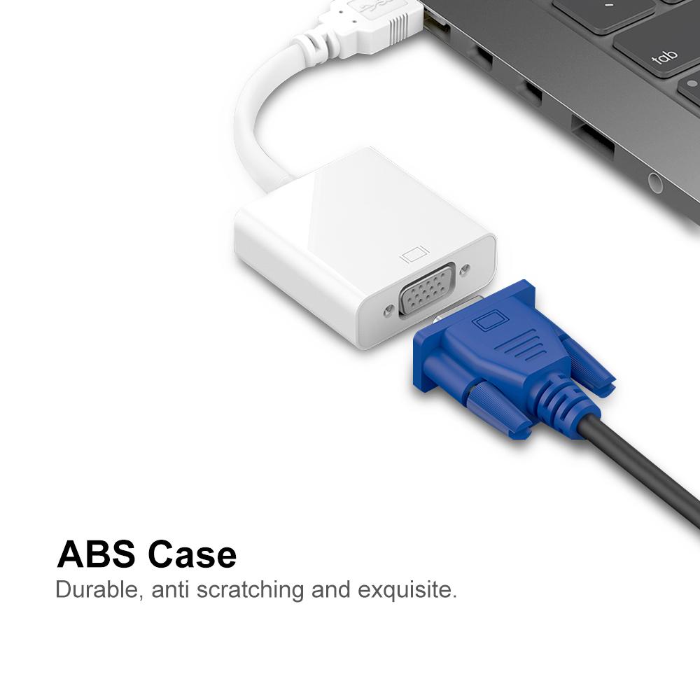 Cáp chuyển đổi USB 3.0 sang VGA độ phân giải 1080p cho Máy tính xách tay, Máy chiếu, Ti vi