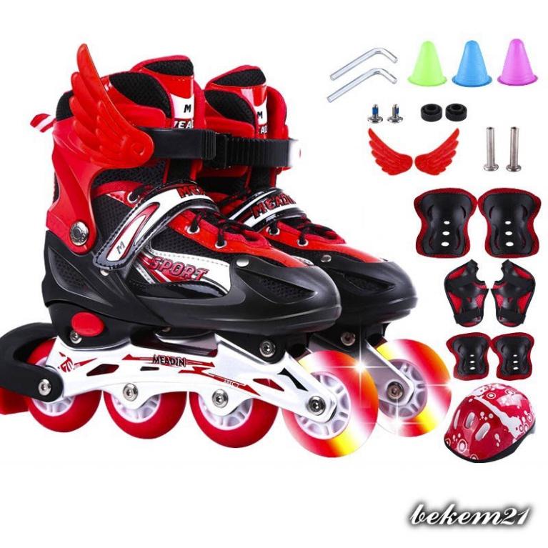 Giày Trượt Patin cao cấp 2901 có đèn 4 màu Màu xanh, màu đỏ, màu đen, màu hồng bánh xe phát sáng