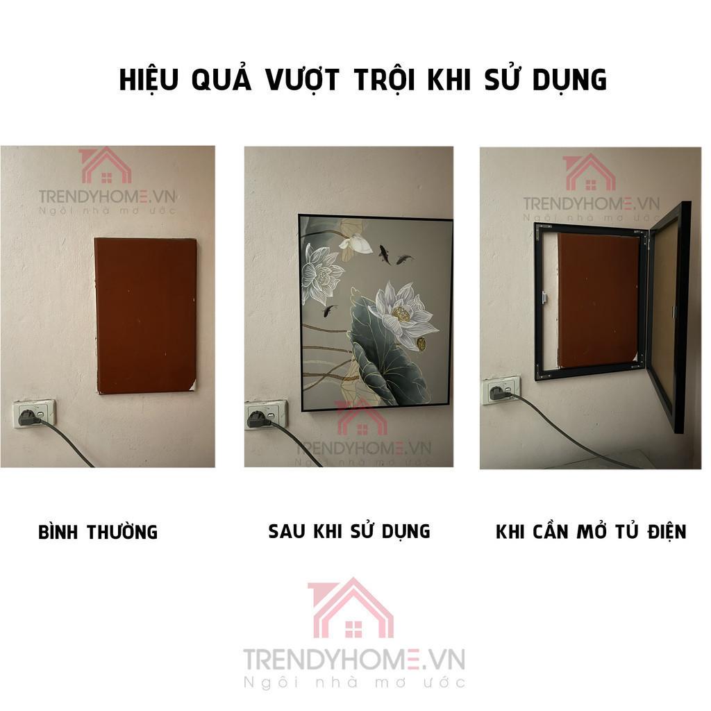 Tranh Che Ổ Điện Tráng Gương 50 cm x 40 cm Mẫu Ngang Tranh che ổ điện tủ điện tráng gương - Mẫu 11 - Dọc