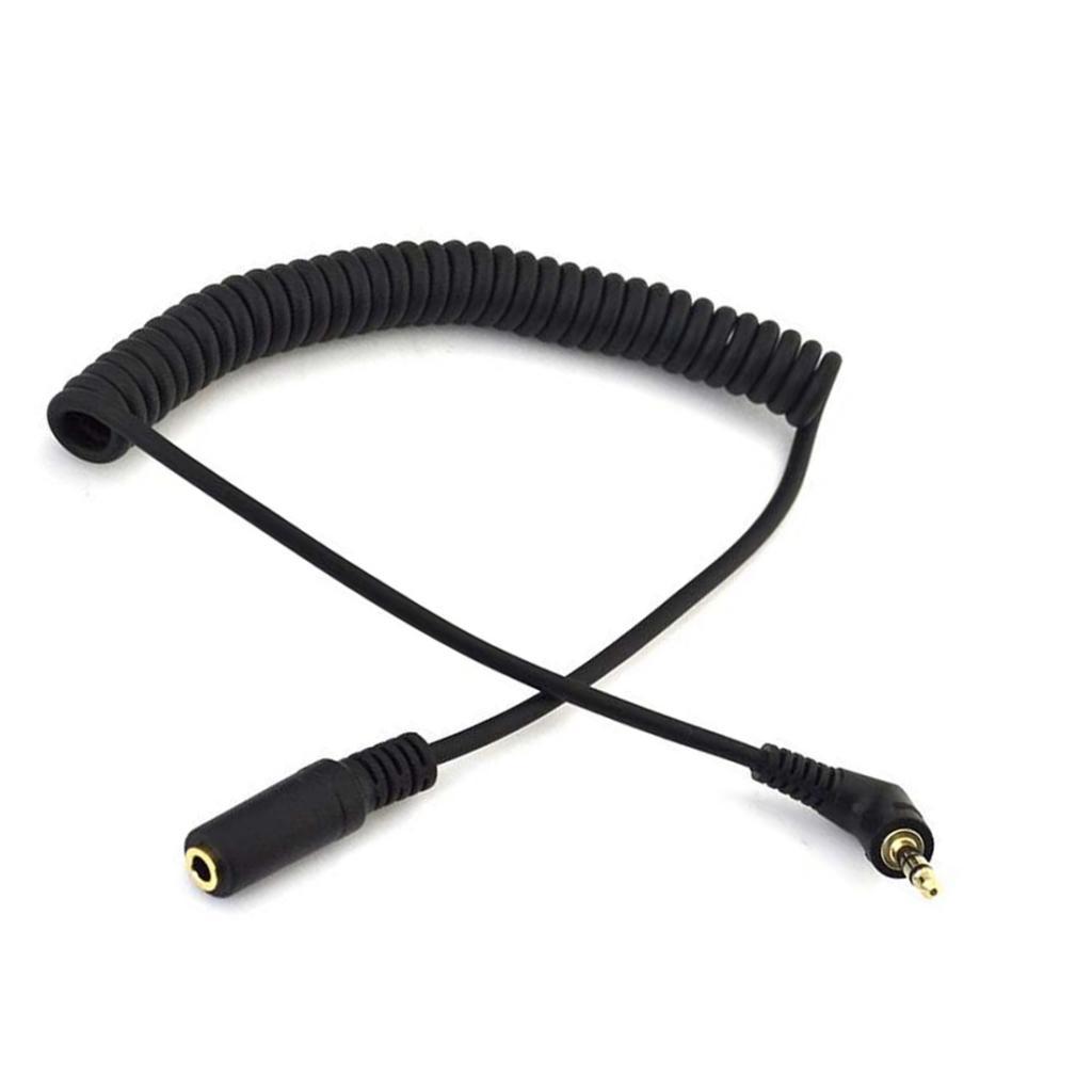 3-Pole Coiled 3.5mm Male Right Angle to Female Stereo Audio Spring Aux Cable