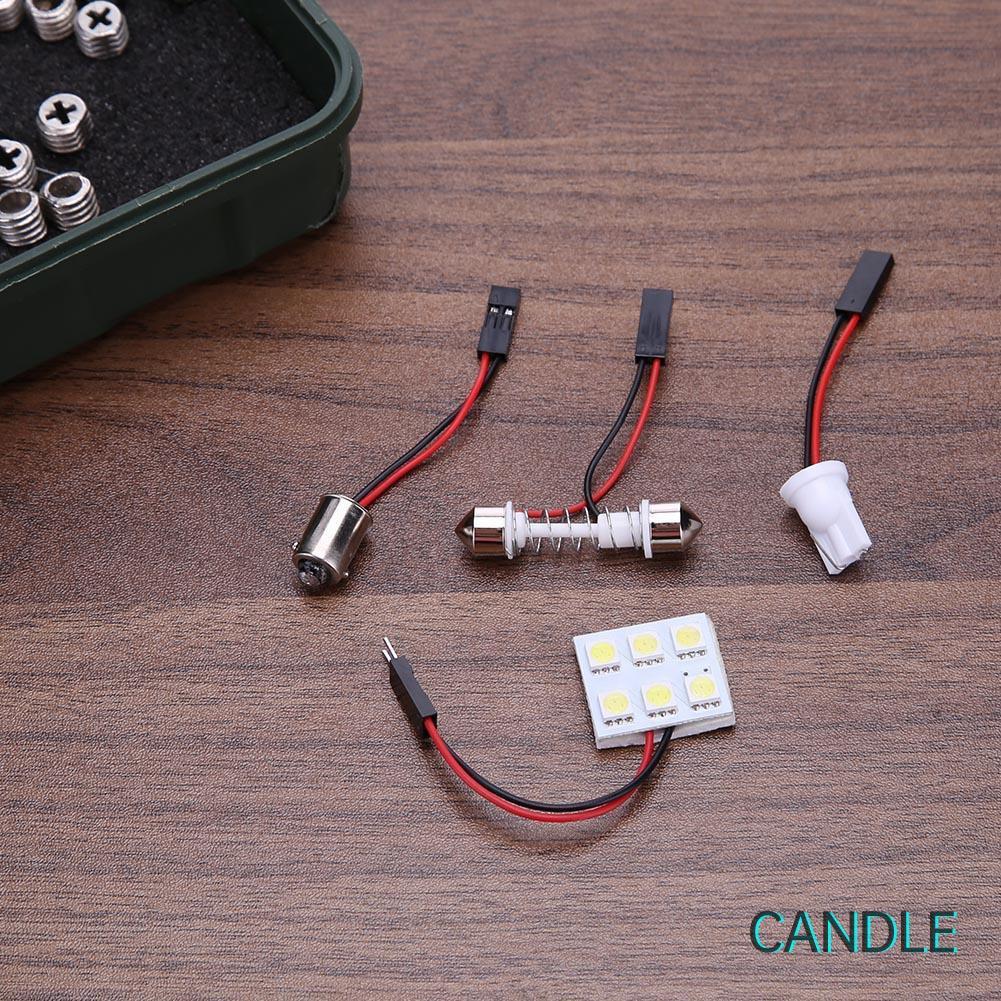 Bảng Đèn Led Ánh Sáng Trắng Dc 12v 5050 6smd T10 Cho Nội Thất Xe Hơi
