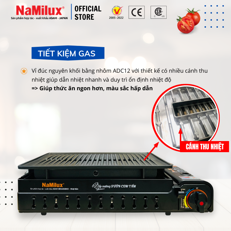 Bếp Nướng Tích Nhiệt NaMilux GM3053PF Size Lớn│BBQ, Camping, Dã Ngoạ│Vỉ Chống Dính Teflon - Whitford│Van An Toàn 2S Double Safety│Hàng Chính Hãng