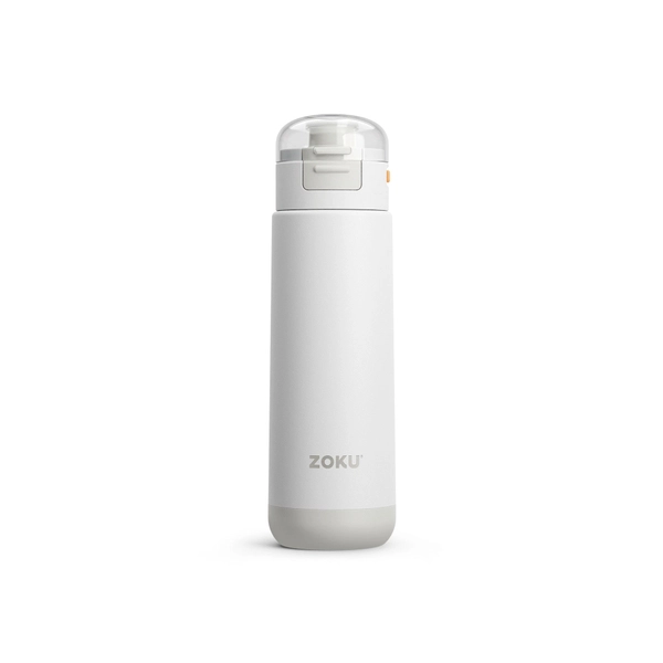 ZOKU - Bình nước thể thao nắp bật màu trắng - 500ml - Hàng Chính Hãng