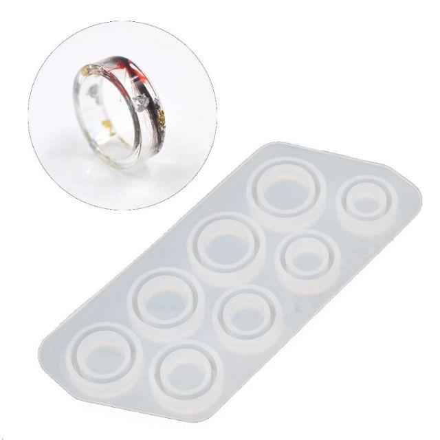 Khuôn silicone làm nhẫn trơn 8 kích cỡ.