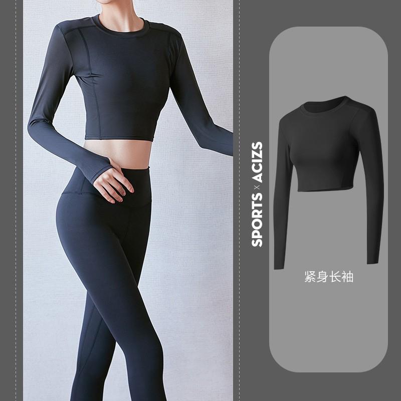 Áo Croptop thể thao dài tay áo tập Gym Yoga dài tay