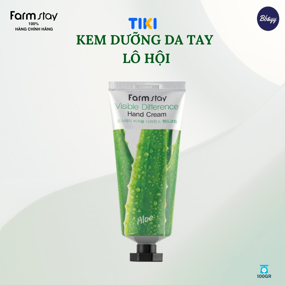 Kem Dưỡng Da Tay Lô Hội _ Farmstay Visible Difference Hand Cream Aloe