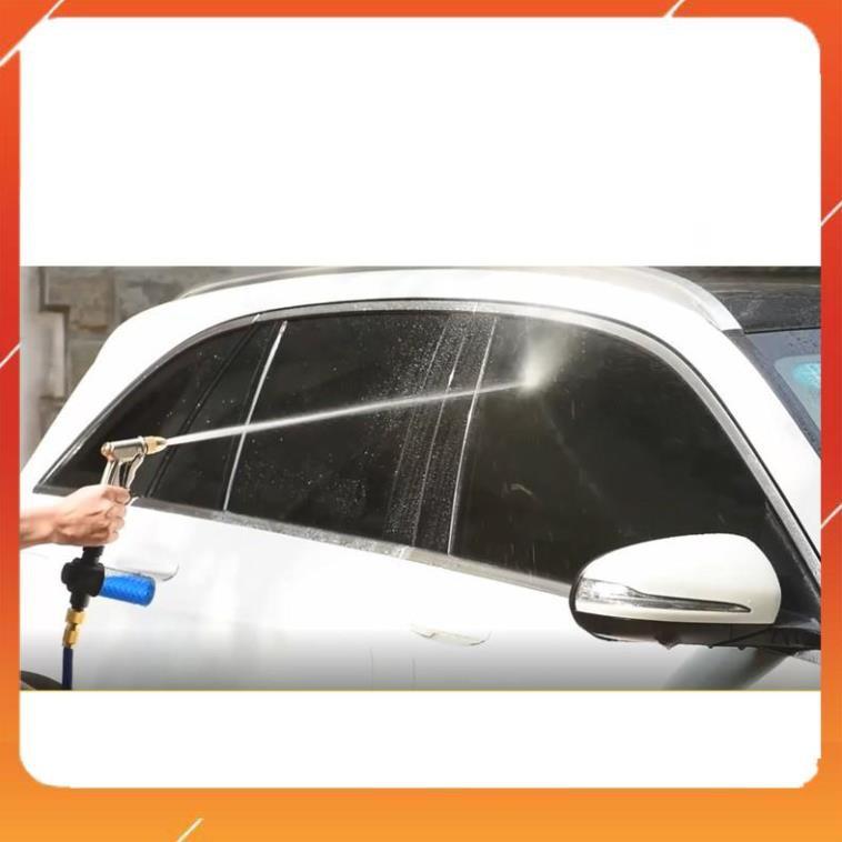 Bộ dây vòi xịt bơm nước tưới rửa , tăng áp 3 lần, loại 15m 206701-2 đầu đồng,cút,nối PE