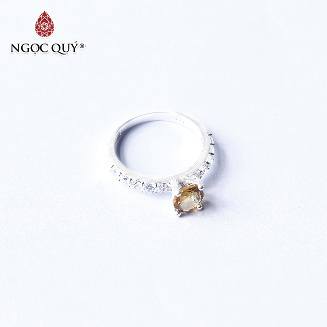 Nhẫn bạc nữ đá thiên nhiên - Ngọc Quý Gemstones - Citrine - Ni 18