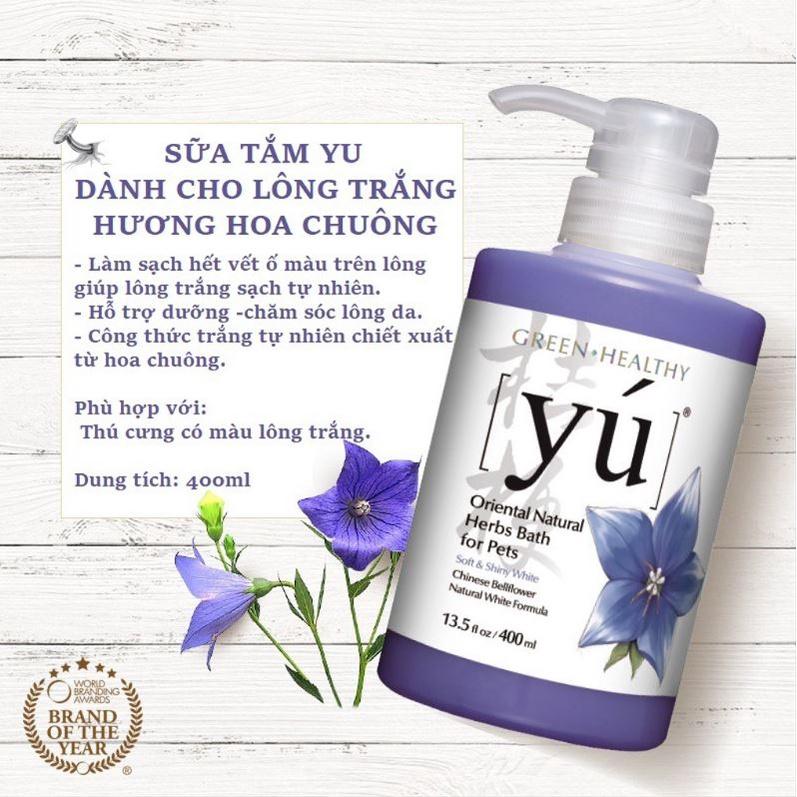 Sữa tắm YÚ cho chó, Sữa tắm nước hoa Yu Spa nhập khẩu đài loan dành cho CHÓ MÈO lông màu, trị ngứa chăm sóc da..