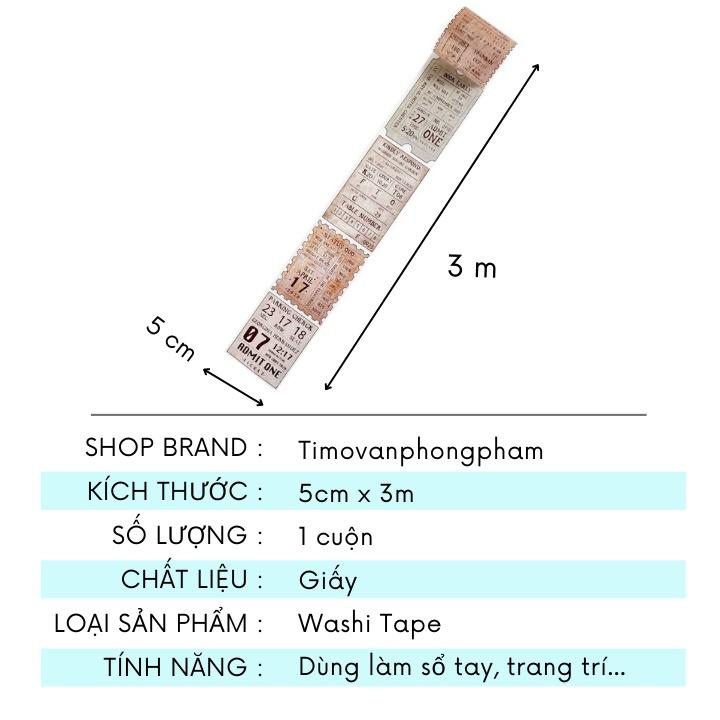 Washi Tape Vintage Băng Dán Cổ Điển Kiểu Retro Châu Âu Trang Trí Sổ Tay Decor TIMO WS21