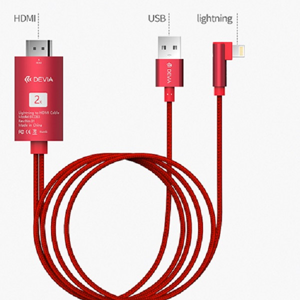 Cáp  chuyển đổi HDMI sang Lightning 2M - Hàng chính hãng DEVIA