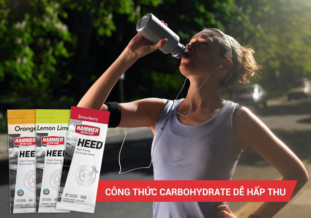 Nước uống điện giải Heed Hammer Nutrition - Cung cấp nguồn năng lượng bền bỉ và kéo dài suốt buổi tập (Gói 32g)