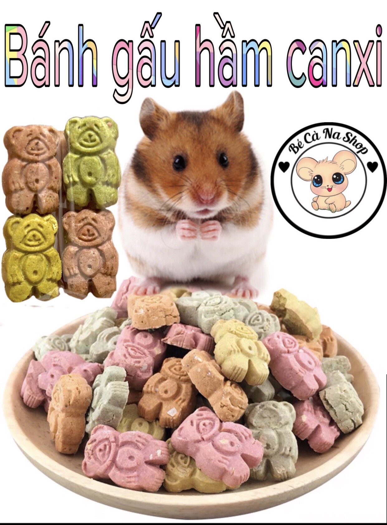 Bánh gấu thịt hầm canxi , thức ăn dinh dưỡng cao cho hamster thỏ bọ sóc chinchilla...