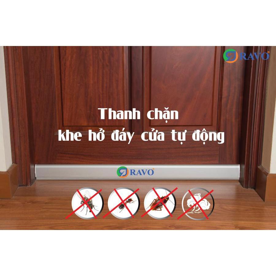 Thanh chặn đáy cửa tự động RAVO chất liêu nhôm dùng cho cửa gỗ, cửa nhôm và các loại cửa tương tự RV915