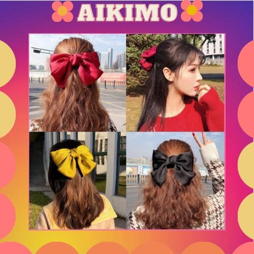 Bờm tóc Kẹp tóc nơ Aikimo cặp tóc kẹp tóc tiểu thư hàn quốc dễ thương Aikimo N1