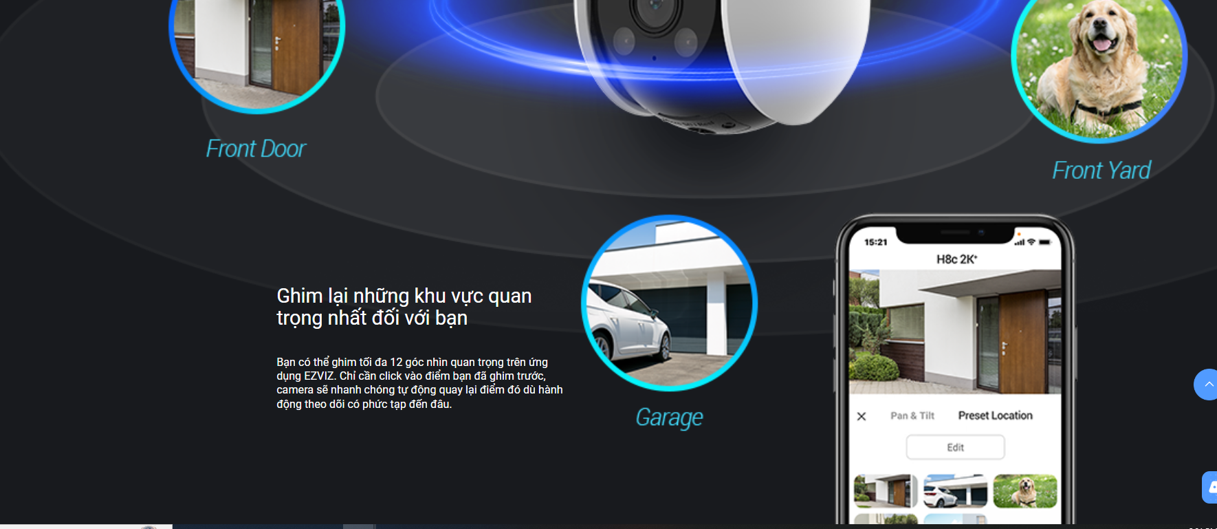 Camera Wifi EZVIZ H8C 5MP, Quay Quét 360 Độ, H8C 3M/2MP Đàm Thoại 2 Chiều, Ghi Hình Màu Ban Đêm- Hàng Chính Hãng