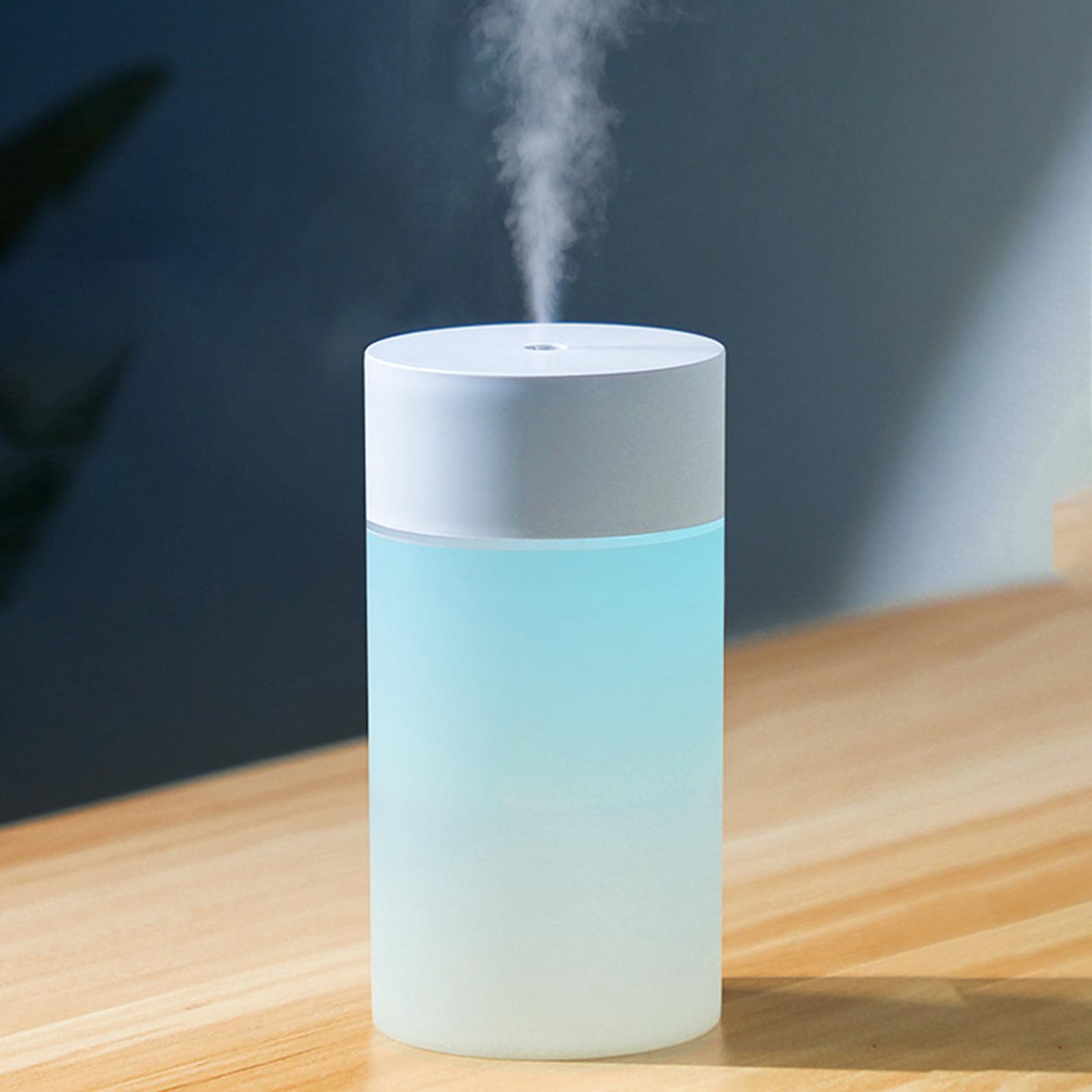 260ml Portable USB Air Humidifier Cool Mist Essential Oil Diffuser Night Light for Car Home Sleep 2 Mist Modes Auto Off Moisturizing Skin