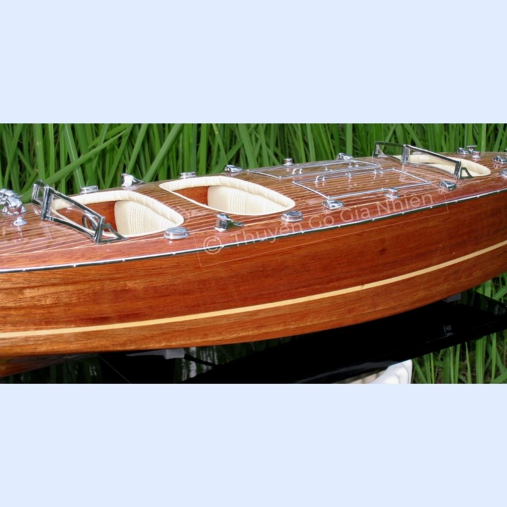 Mô Hình Thuyền Gỗ Phong Thủy Dạng Thuyền Đua Tốc Độ TYPHOON NATURAL WOOD FINISHED Chính Hãng Hàng Xuất Khẩu Chất Lượng Cao