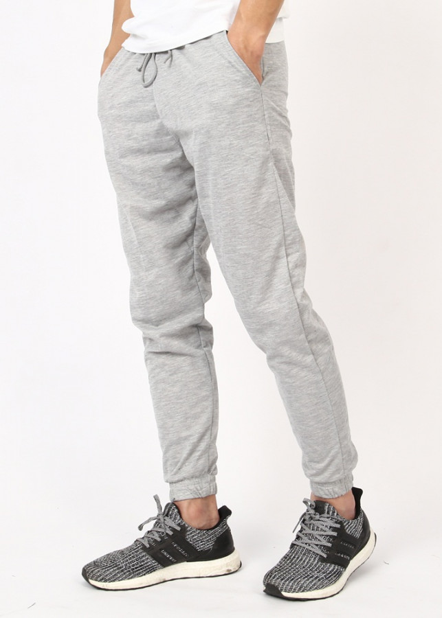 Quần Jogger Nam Nữ KOJIBA Chất Nỉ - Màu Ghi Sáng