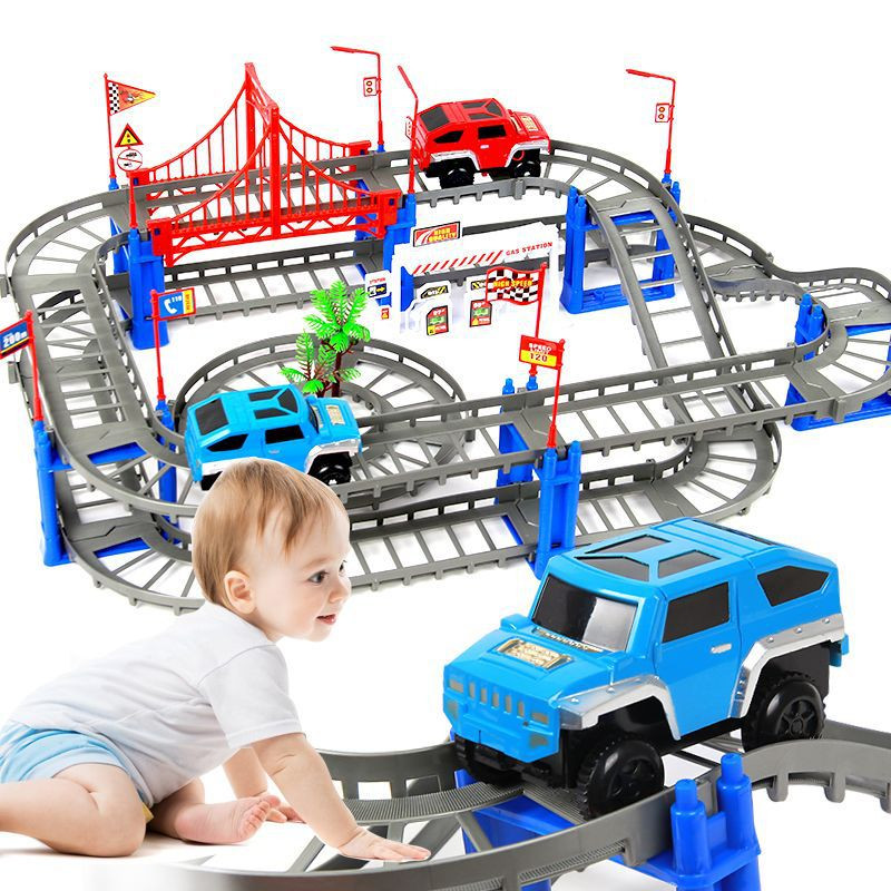Bộ đồ chơi lắp ráp đường ray ô tô sáng tạo HT007 - Giao Ngẫu Nhiên