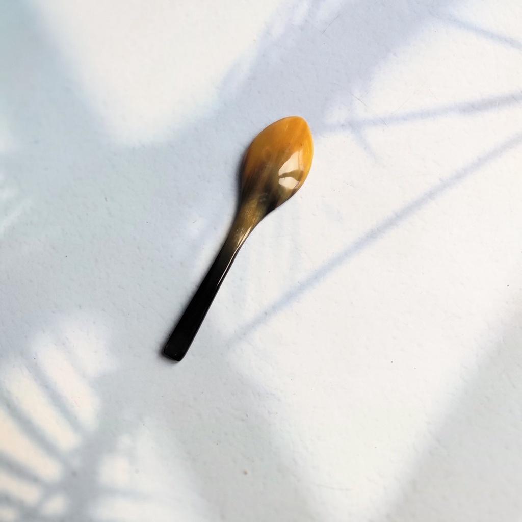 Thìa/Muỗng Sừng Tự Nhiên Nhỏ Xinh 12x3cm,Thìa Xúc Gia Vị,Muối,Tiêu,Thìa Ăn Tráng Miệng,Chụp Ảnh Decor
