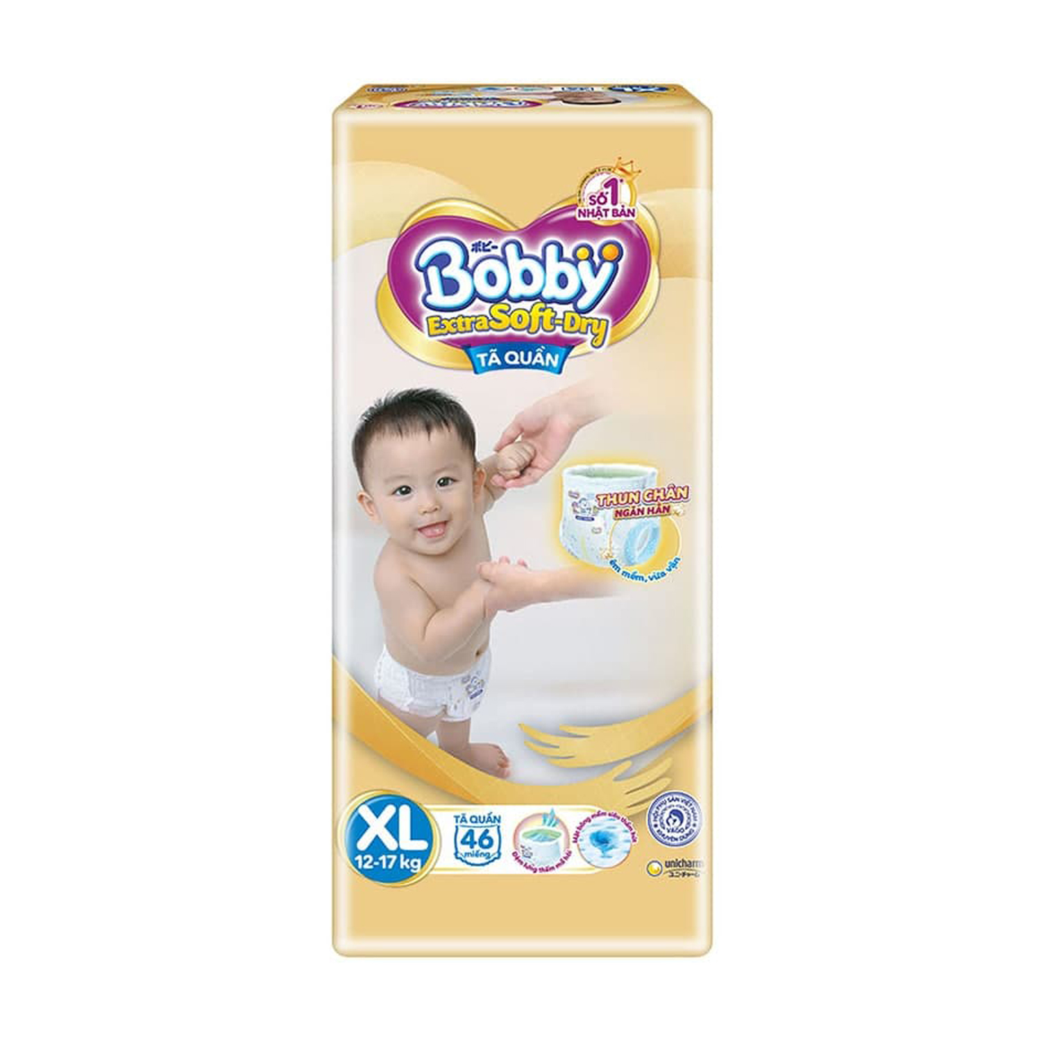 Tã quần em bé Bobby Extra Soft Dry size XL (Gói 46 miếng)