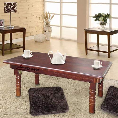 Bàn Xếp Gọn Chân Tiện Gỗ Tự Nhiên 100%- Nâu