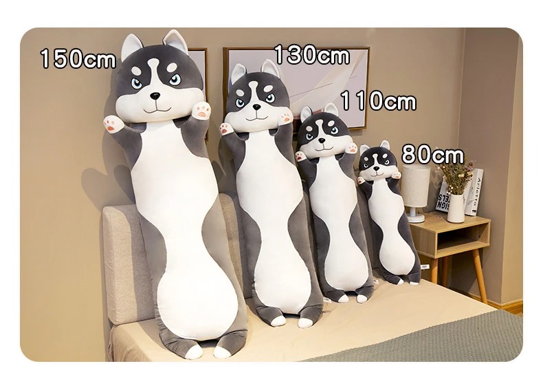 Thú nhồi bông chó husky dáng đứng dơ tay mặt ngáo nhiều biểu cảm - Size từ 75cm đến 1m5 - Quà tặng gấu bông husky biểu cảm ngẫu nhiên cute