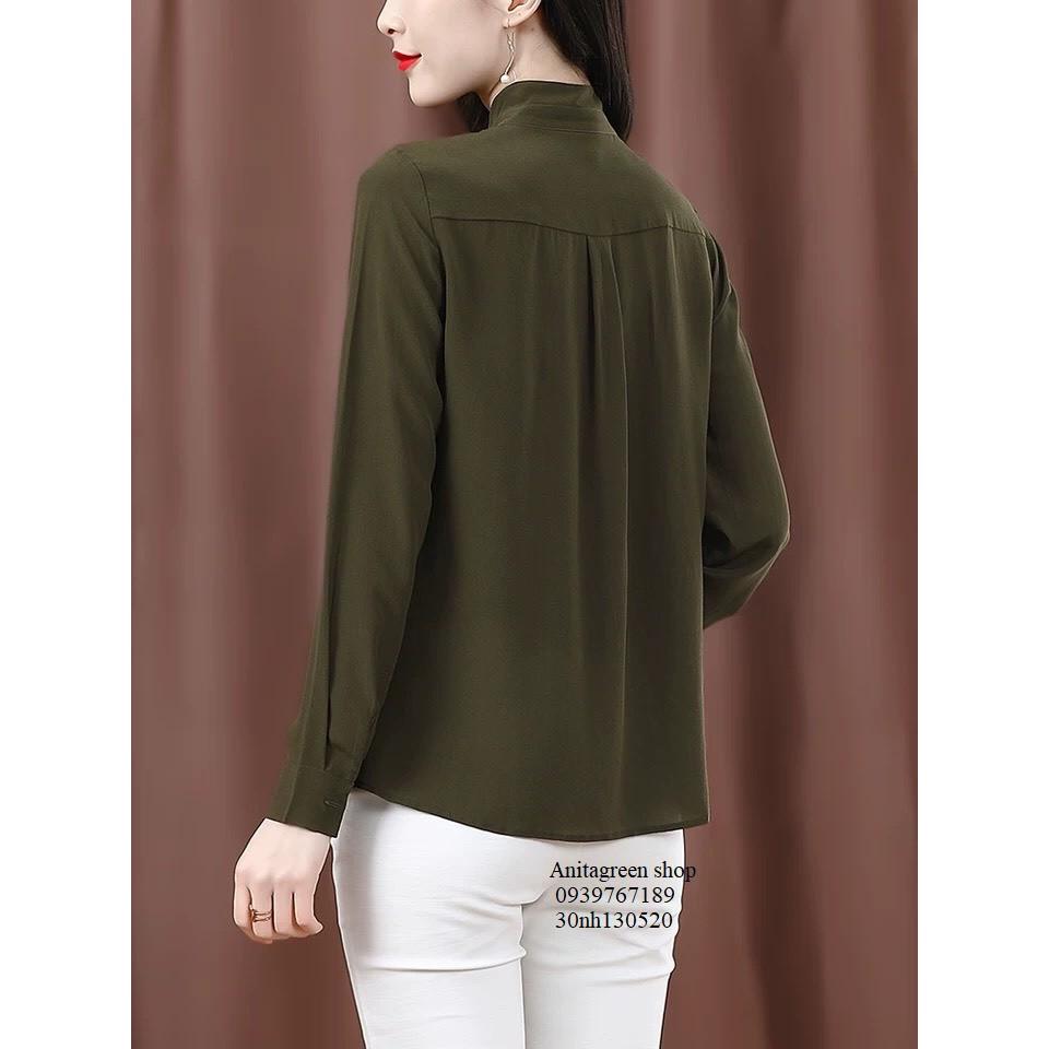 Tk13-0520-ÁO SƠ MI BÈO XANH RÊU s-6xl