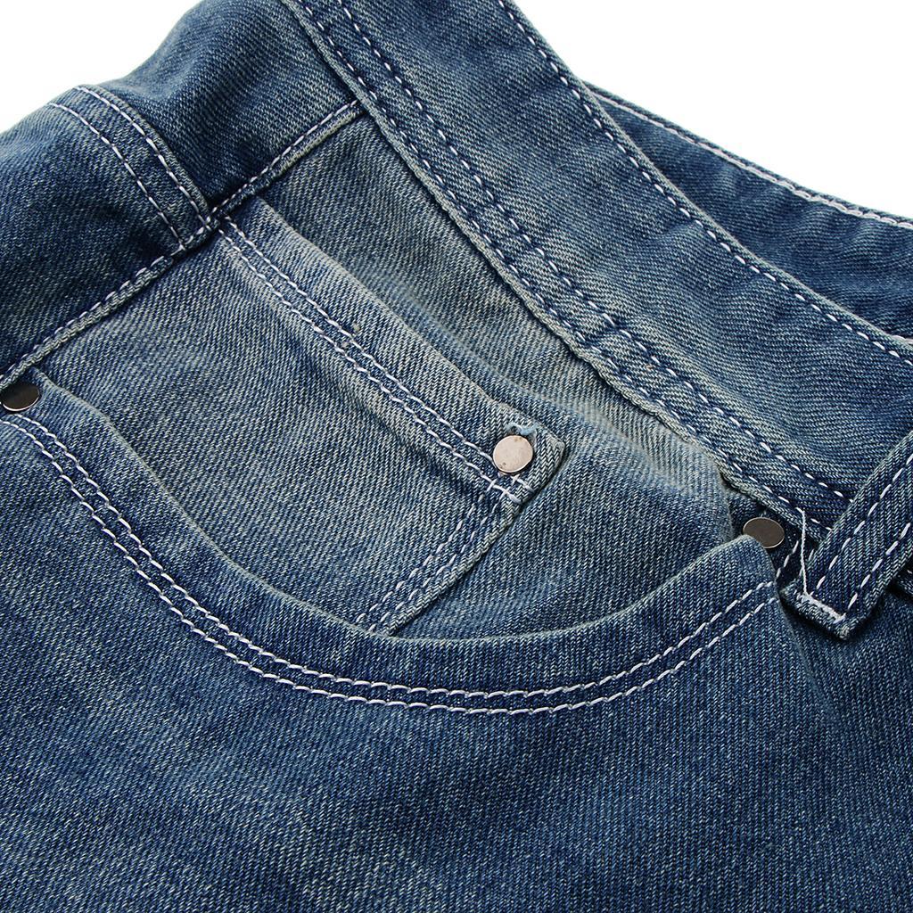 Ripped Straight Vintage Denim Skinny Stretch Jeans with 5 Pockets for Men Women