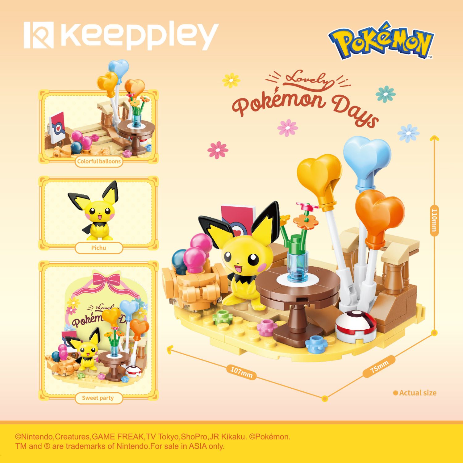 Đồ Chơi Lắp Ráp KEEPPLEY Pokemon - A Fun Party K20226 Building Block - Herbie Toys