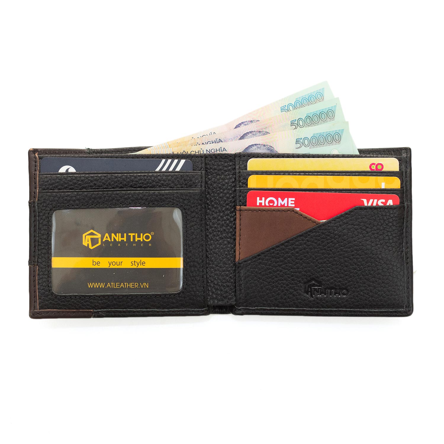 Ví ngang da bò MIN-10 - Form nhỏ | Anh Tho leather