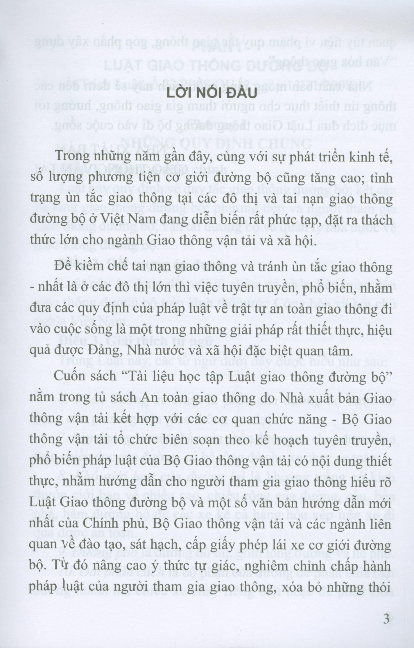 Tài Liệu Học Tập Luật Giao Thông Đường Bộ Dùng Cho Đào Tạo, Sát Hạch, Cấp Giấy Phép Lái Xe Cơ Giới Đường Bộ