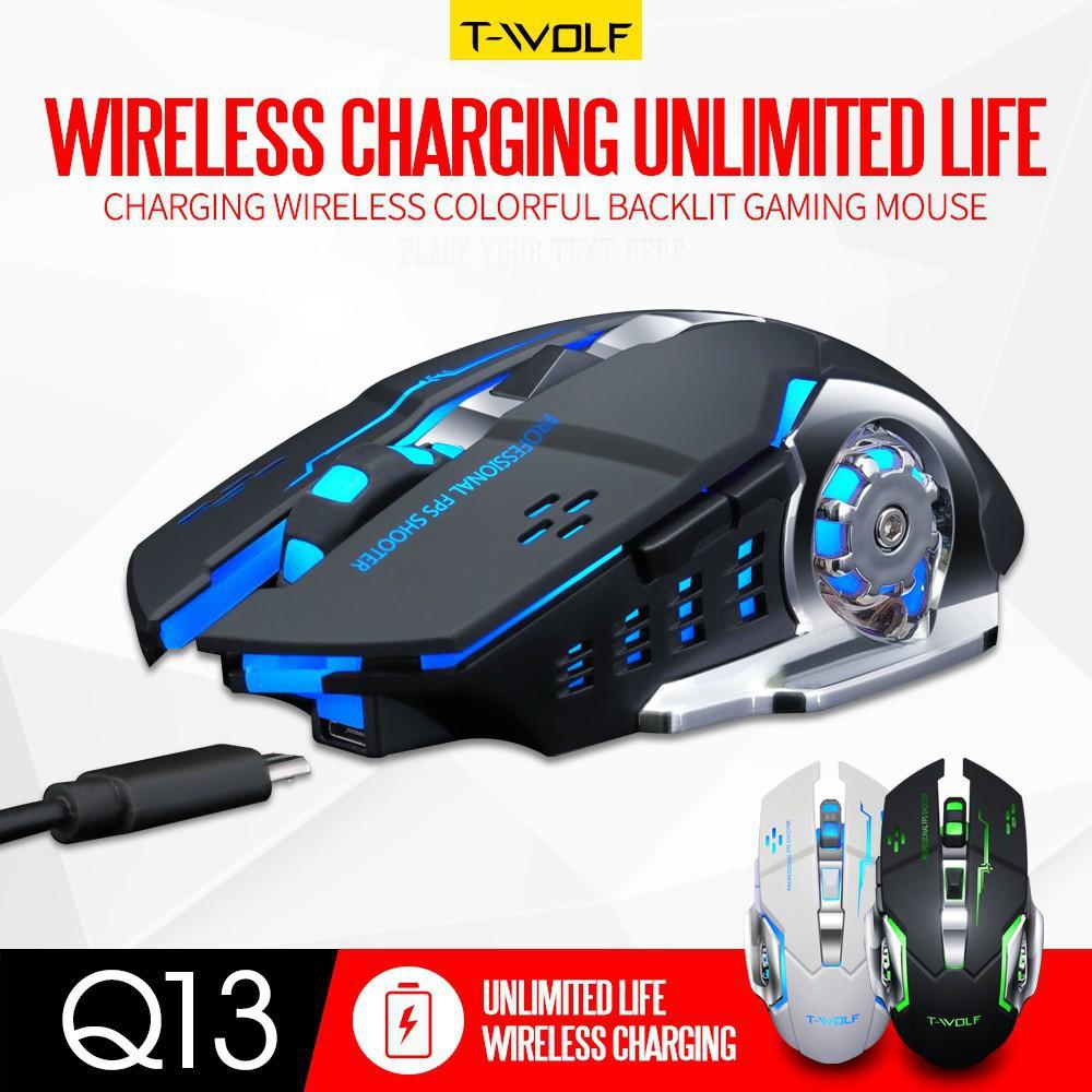 Chuột không dây chuyên GAME T-Wolf X8 PRO NÂNG CẤP Wireless 2.4GHz SIÊU NGẦU, Tự động đổi màu sắc