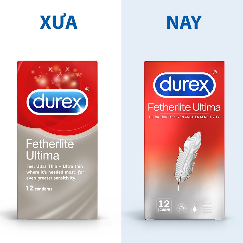 Bao cao su Durex siêu mỏng Fetherlite Ultima - 12s - Nhập khẩu Thái Lan