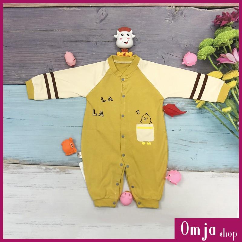 Áo Liền Quần, Body Liền Thân Cúc Bấm, Cotton Dài Tay Cho Bé 5-13KG - B04