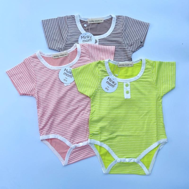 mẫu body sọc minky mom tháo gài bỉm tiện lợi cho bé trai và bé gái